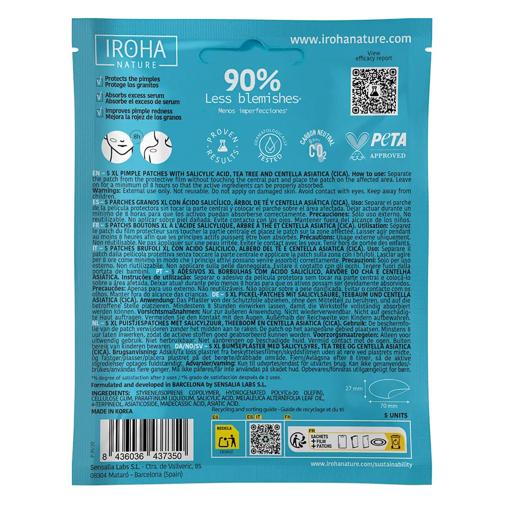 IROHA-PELE COM TENDÊNCIA À ACNE adesivos hidrocolóides XL 5 unidades-DrShampoo - Perfumaria e Cosmética