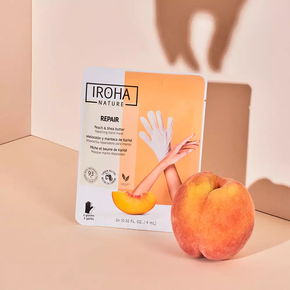 IROHA-Reparação de luvas de máscara de mãos e unhas PEACH-DrShampoo - Perfumaria e Cosmética