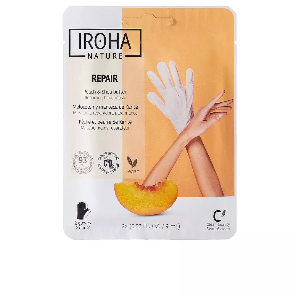 IROHA-Reparação de luvas de máscara de mãos e unhas PEACH-DrShampoo - Perfumaria e Cosmética