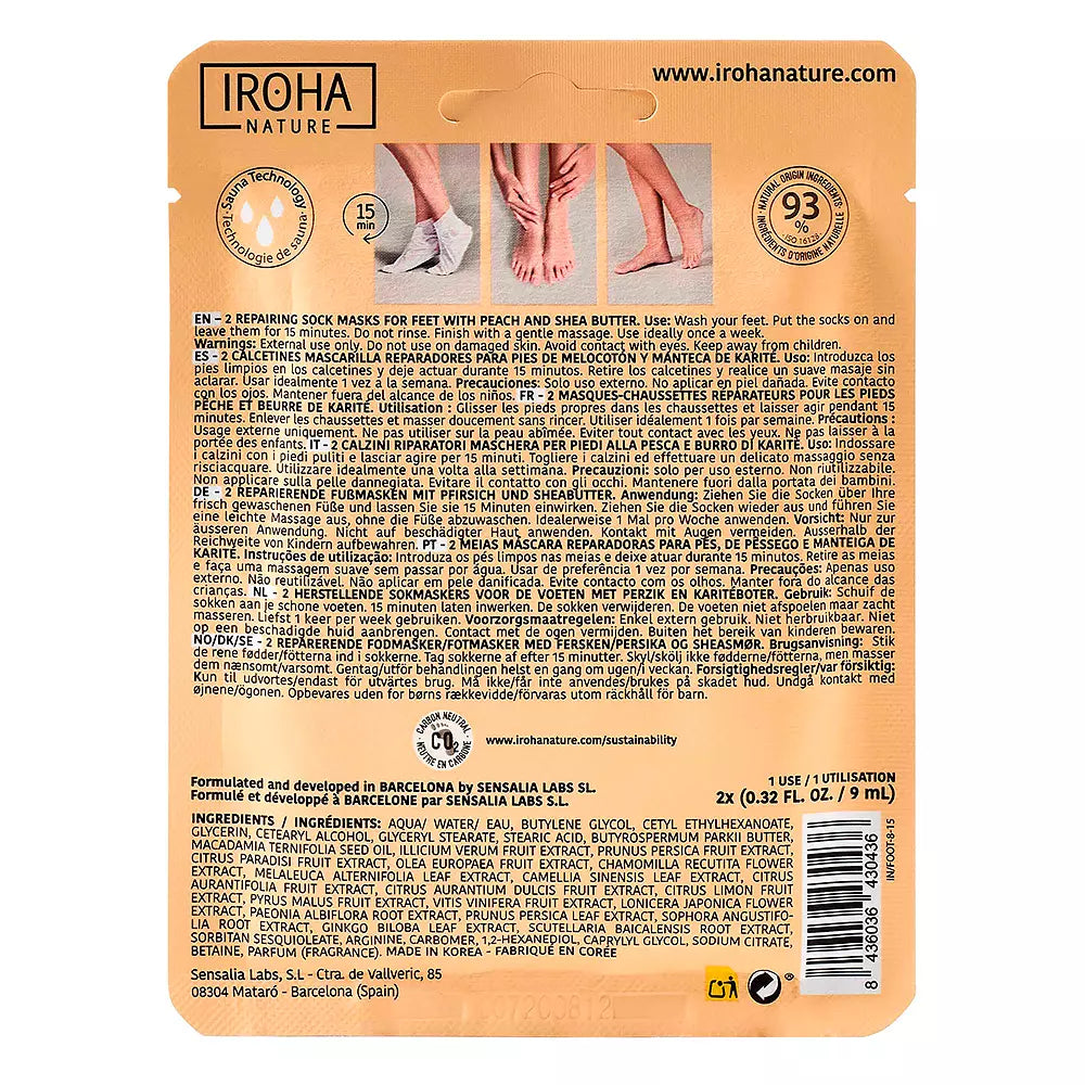 IROHA-reparação de meias de máscara de pé PEACH-DrShampoo - Perfumaria e Cosmética