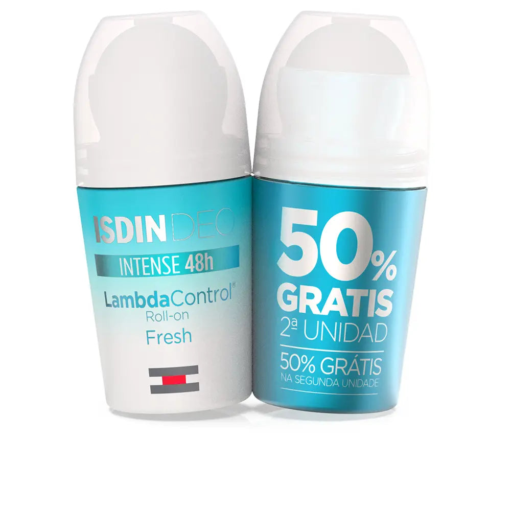 ISDIN-DESODORANTE ROLL-ON FRESH DUO LAMBDA CONTROL INTENSO 48H 2 x 50 ml-DrShampoo - Perfumaria e Cosmética