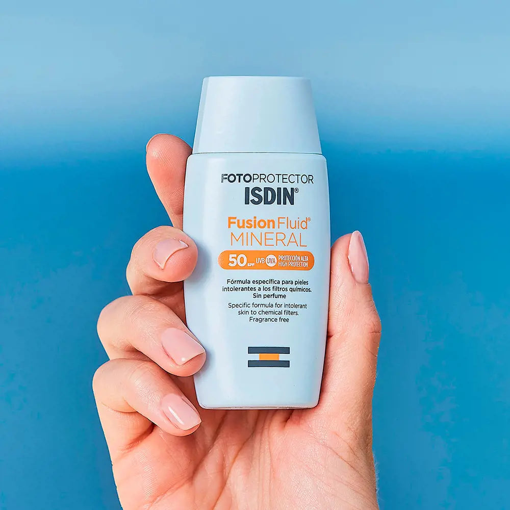 ISDIN-FUSION FLUID MINERAL FOTOPROTETOR 0% filtros químicos SPF50-DrShampoo - Perfumaria e Cosmética
