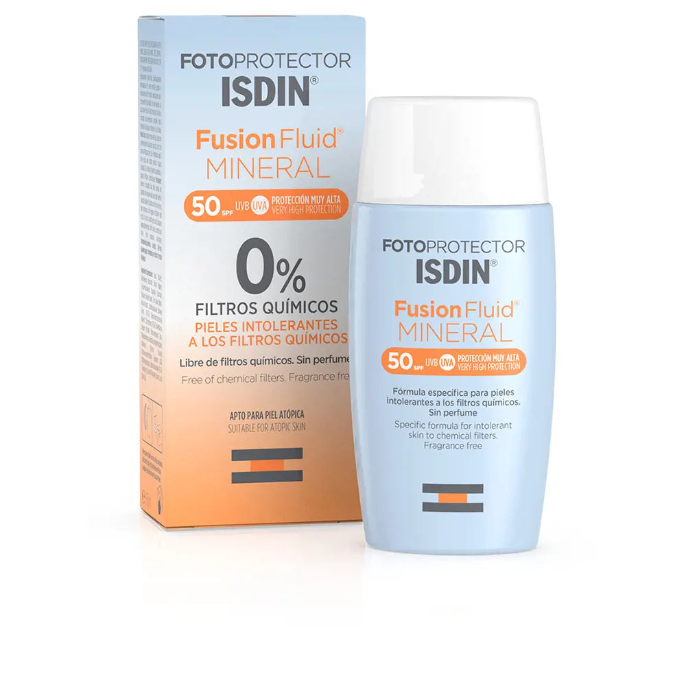 ISDIN-FUSION FLUID MINERAL FOTOPROTETOR 0% filtros químicos SPF50-DrShampoo - Perfumaria e Cosmética