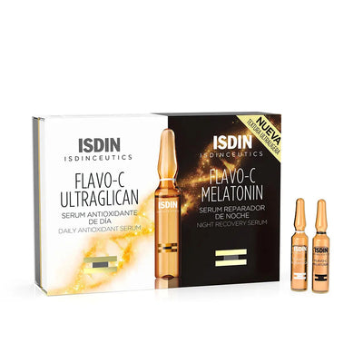 ISDIN-ISDINCEUTICS Flavo-C Melatonin + Ultraglican 10 +10 ampolas-DrShampoo - Perfumaria e Cosmética
