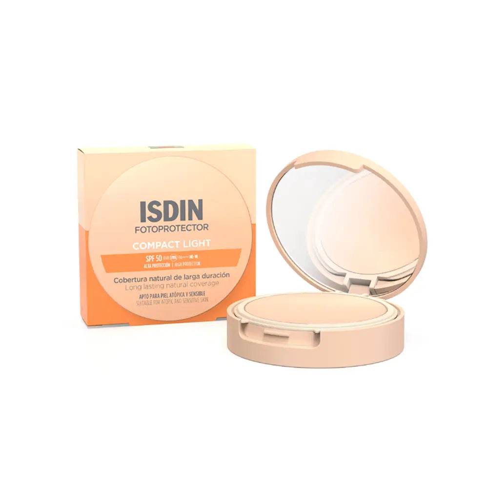 ISDIN-PROTETOR SOLAR COMPACTO BRONZE COM COBERTURA NATURAL DE LONGA DURAÇÃO SPF 50 CLARO 10g.-DrShampoo - Perfumaria e Cosmética