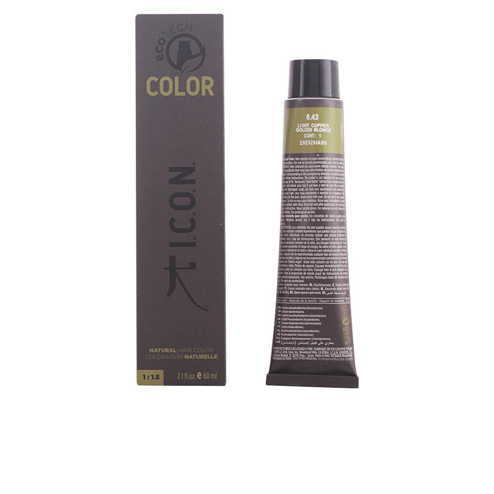 I.C.O.N.-ECOTECH COLOR 843 louro dourado claro acobreado 60 ml-DrShampoo - Perfumaria e Cosmética