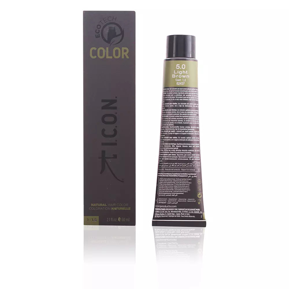I.C.O.N.-ECOTECH COLOR cor natural 50 castanho claro 60 ml-DrShampoo - Perfumaria e Cosmética