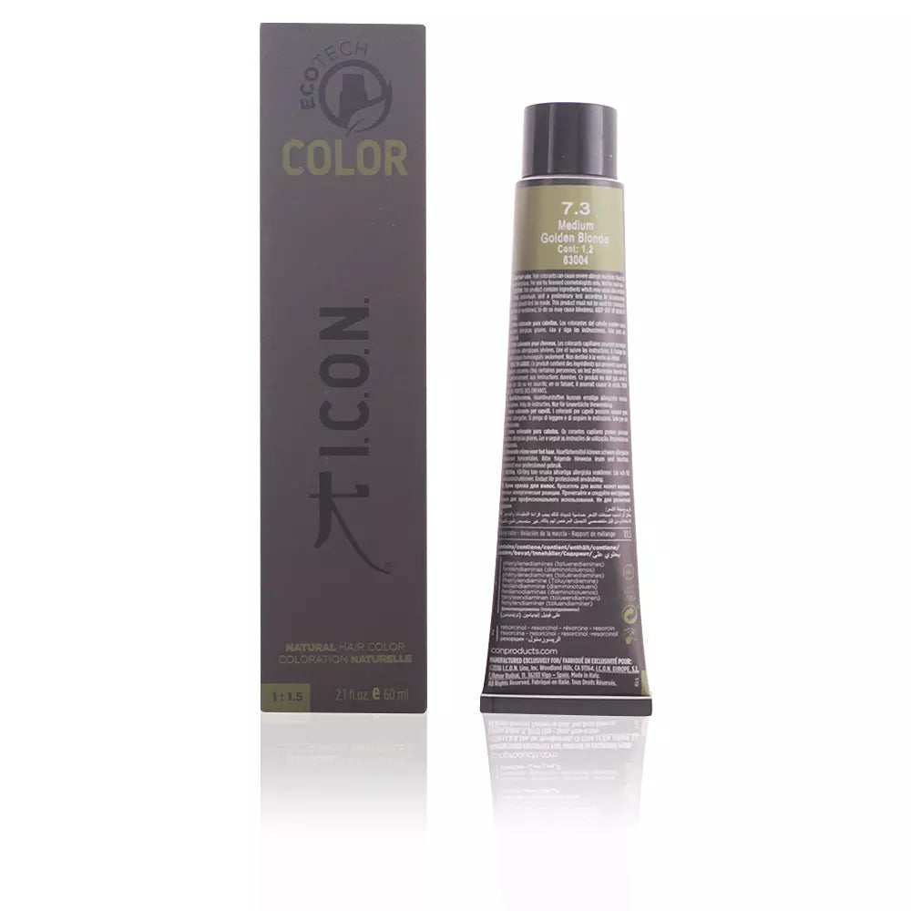 I.C.O.N.-ECOTECH COLOR cor natural 73 loiro dourado médio 60 ml-DrShampoo - Perfumaria e Cosmética