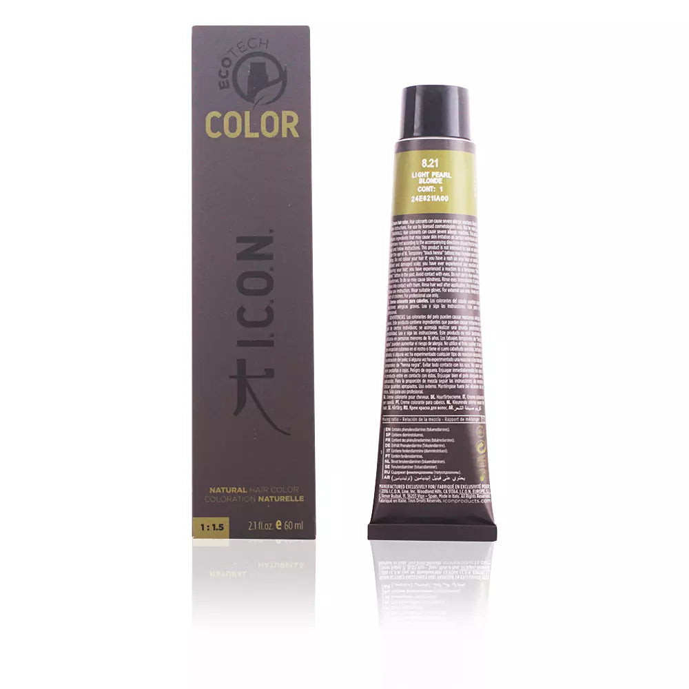 I.C.O.N.-ECOTECH COLOR cor natural 821 louro pérola claro 60 ml-DrShampoo - Perfumaria e Cosmética