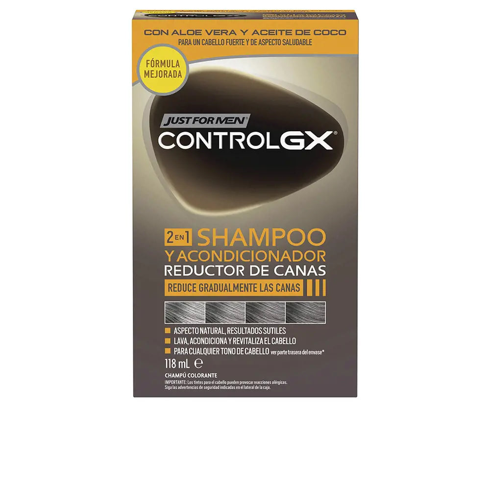 JUST FOR MEN-CONTROL GX shampoo redutor de cinza com condicionador 118 ml-DrShampoo - Perfumaria e Cosmética