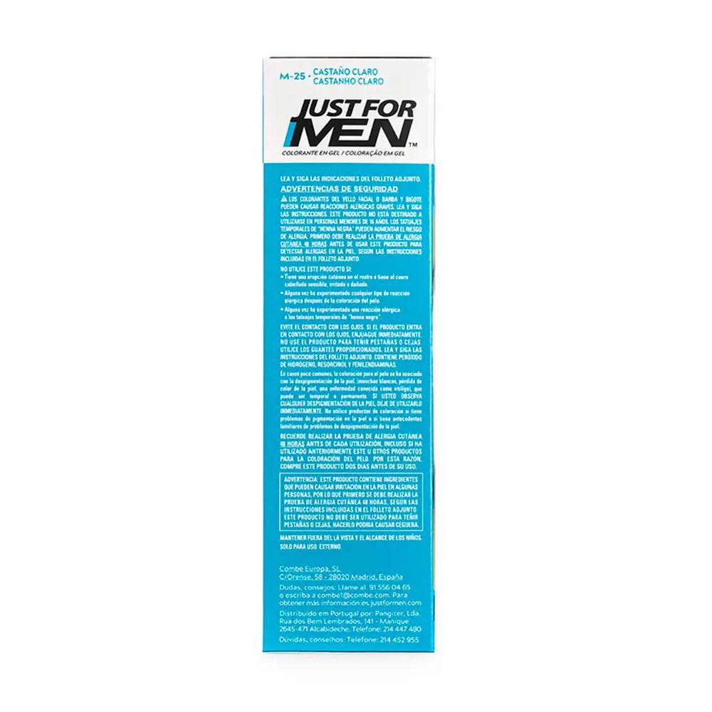 JUST FOR MEN-Gel COLORING bigode barba e patilhas castanho claro 15 ml-DrShampoo - Perfumaria e Cosmética