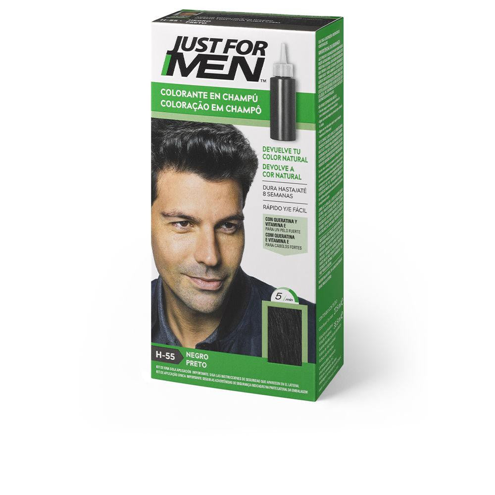 JUST FOR MEN-tingimento em shampoo preto 30 ml-DrShampoo - Perfumaria e Cosmética