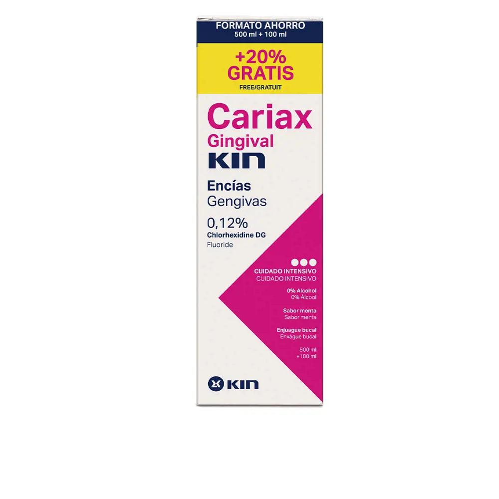 KIN-Colutório CARIAX GENGIVAL 500 ml + 100 ml-DrShampoo - Perfumaria e Cosmética