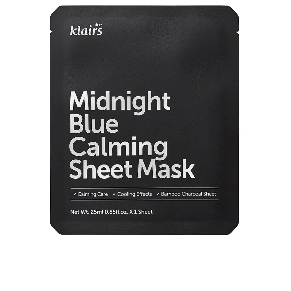 KLAIRS-Máscara de lençol calmante MIDNIGHT BLUE-DrShampoo - Perfumaria e Cosmética