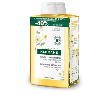 KLORANE-A LA CAMOMILA champú iluminador reflejos rubios duo 2 x 400 ml-DrShampoo - Perfumaria e Cosmética Main image