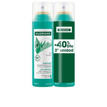 KLORANE-A LA ORTIGA shampoo seco regulador de sebo para cabelo oleoso pacote 2 x 150 ml.-DrShampoo - Perfumaria e Cosmética Imagem principal do produto