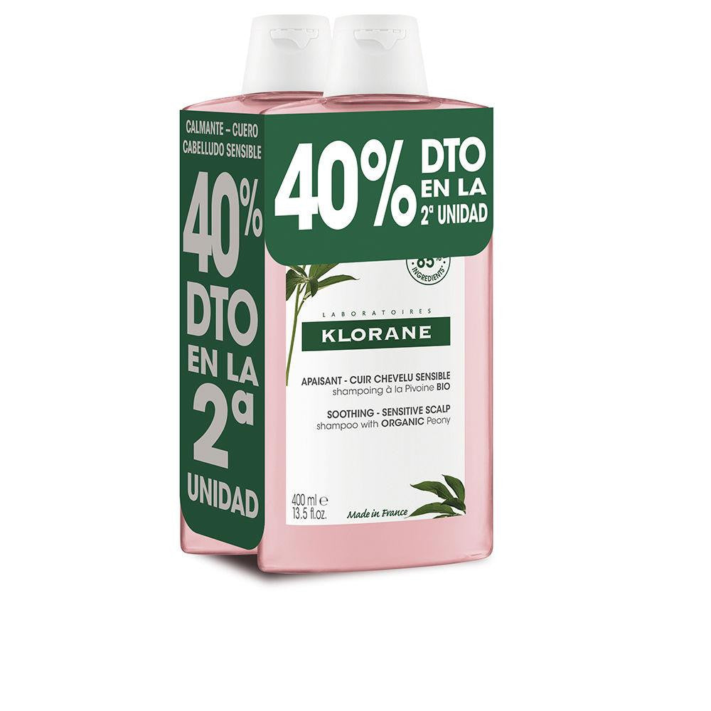 KLORANE-A LA PEONÍA BIO calming shampoo promo 2 x 400 ml-DrShampoo - Perfumaria e Cosmética