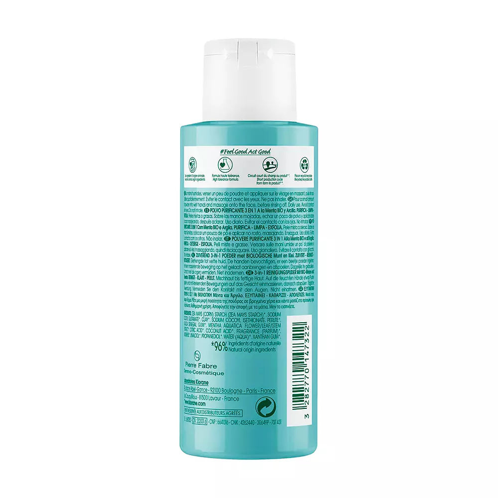 KLORANE-BIO MINT pó purificante 3 em 1 50 gr-DrShampoo - Perfumaria e Cosmética