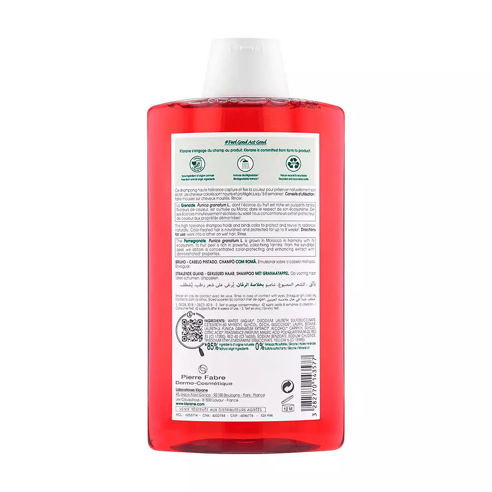 KLORANE-BRILLO COLOR shampoo com romã 400 ml-DrShampoo - Perfumaria e Cosmética