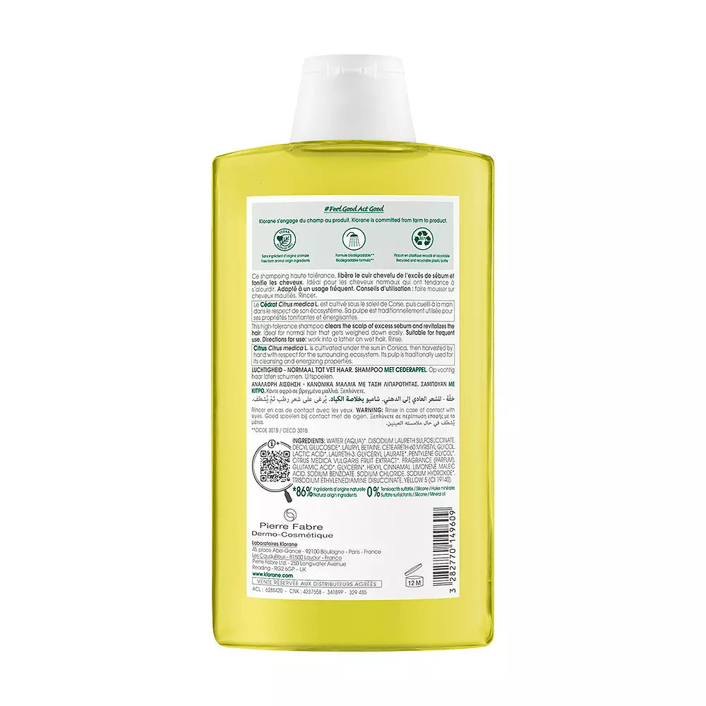 KLORANE-Champô PURIFICANTE de Cidra 400 ml-DrShampoo - Perfumaria e Cosmética