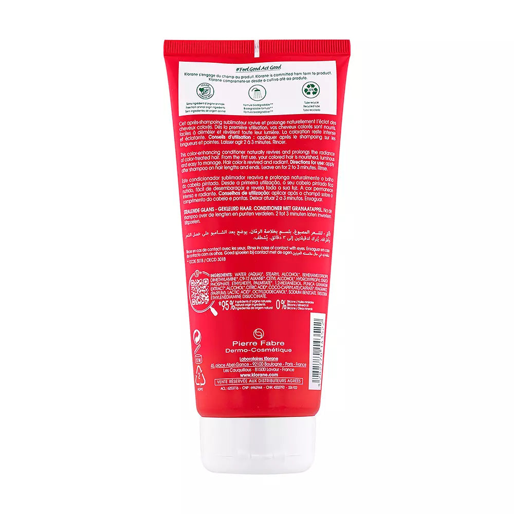 KLORANE-Condicionador COLOR ENHACING com romã 200 ml-DrShampoo - Perfumaria e Cosmética