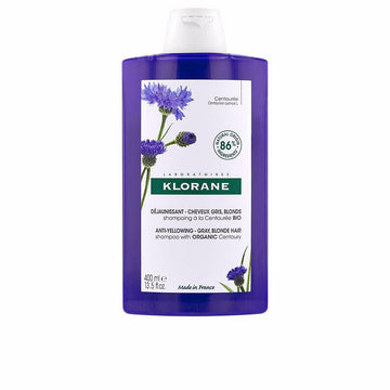 KLORANE-LA CENTAUREA BIO shampoo antiamarelecimento para cabelos grisalhos e loiros 400 ml-DrShampoo - Perfumaria e Cosmética Imagem principal do produto