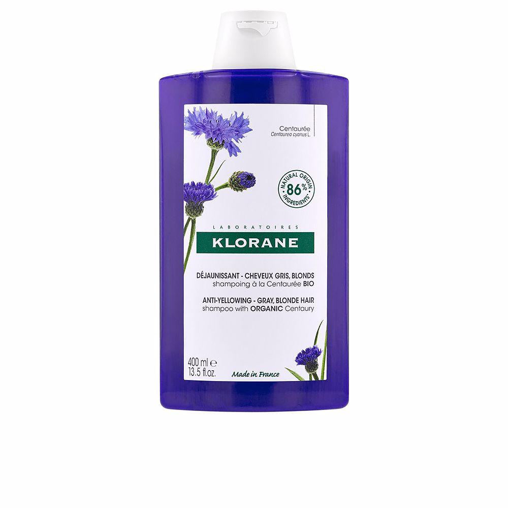 KLORANE-LA CENTAUREA BIO shampoo antiamarelecimento para cabelos grisalhos e loiros 400 ml-DrShampoo - Perfumaria e Cosmética