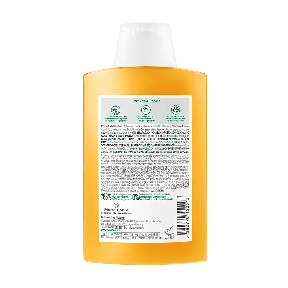 KLORANE-POLYSIANES MONOÏ Y TAMANU BIO shampoo nutritivo 200 ml-DrShampoo - Perfumaria e Cosmética