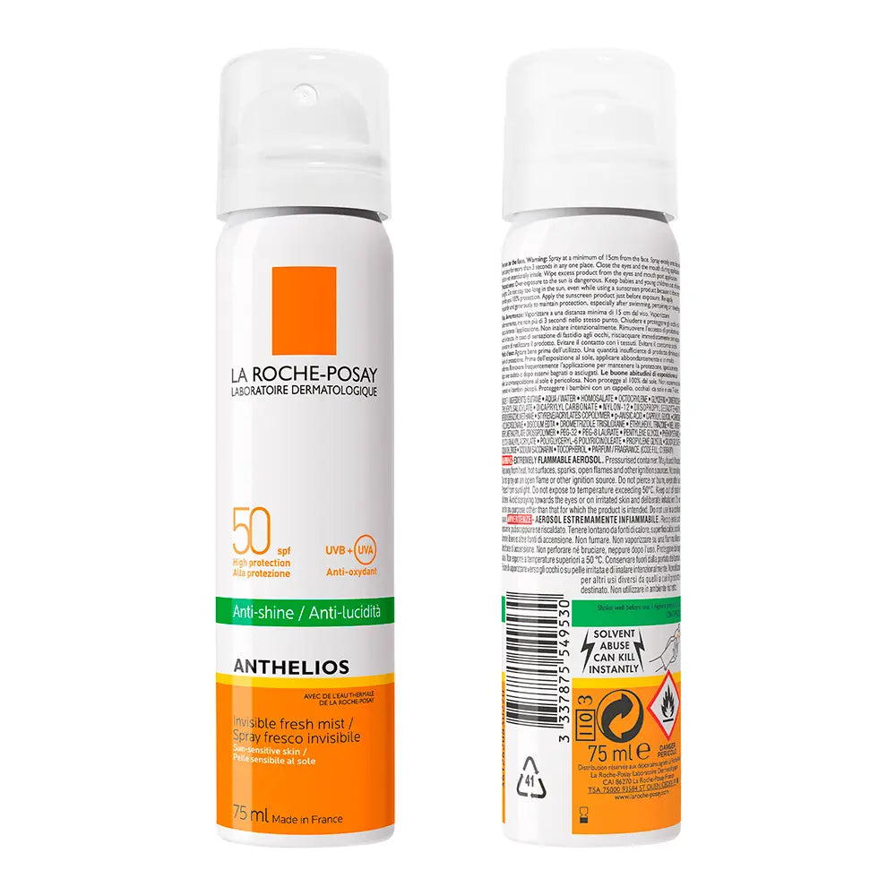 LA ROCHE POSAY-ANTHELIOS BRUMA FACIAL protetor solar fresco de rosto para pele sensível SPF50 75 ml-DrShampoo - Perfumaria e Cosmética