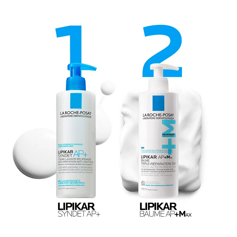 LA ROCHE POSAY-Bálsamo reparador triplo LIPIKAR AP+ MAX 72H 400 ml.-DrShampoo - Perfumaria e Cosmética