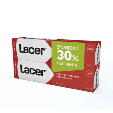 LACER-Duplo Pasta de Dente com Flúor 2X125 ml conjunto 2 Pz-DrShampoo - Perfumaria e Cosmética Imagem principal do produto