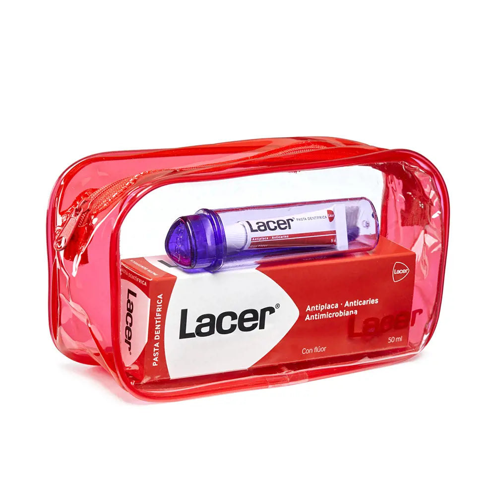 LACER-Estojo de higiene pessoal para viagem com pasta de dente, enxaguante bucal e conjunto de escovas 3 pçs-DrShampoo - Perfumaria e Cosmética