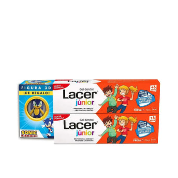 LACER-JUNIOR dental gel strawberry duo + gift 2 x 75 ml 2 u-DrShampoo - Perfumaria e Cosmética Main image
