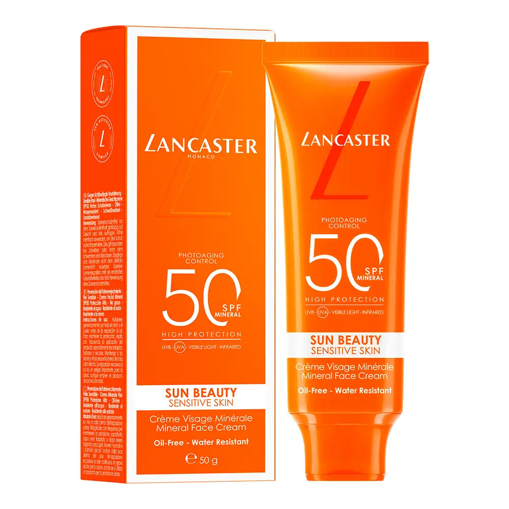 LANCASTER-CREME FACIAL MINERAL SUN BEAUTY PELE SENSÍVEL FPS50 30 ml-DrShampoo - Perfumaria e Cosmética