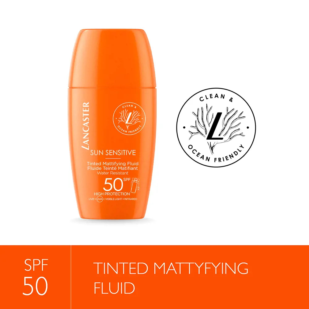 LANCASTER-FLUIDO MATIFICANTE TINTADO SENSITIVE AO SOL FPS50 50 ml-DrShampoo - Perfumaria e Cosmética