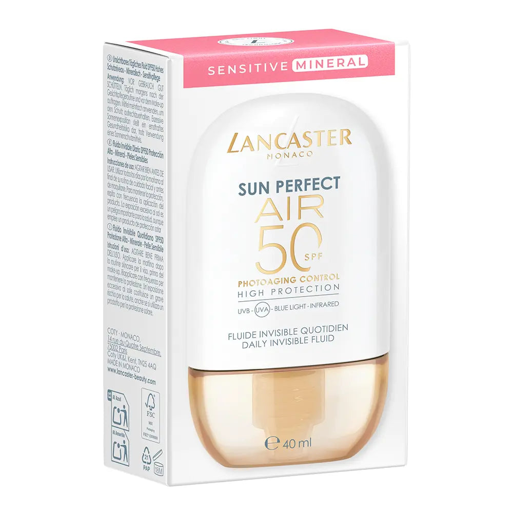 LANCASTER-SUN PERFECT AIR MINERAL fluído invisível diário SPF50 40 ml-DrShampoo - Perfumaria e Cosmética