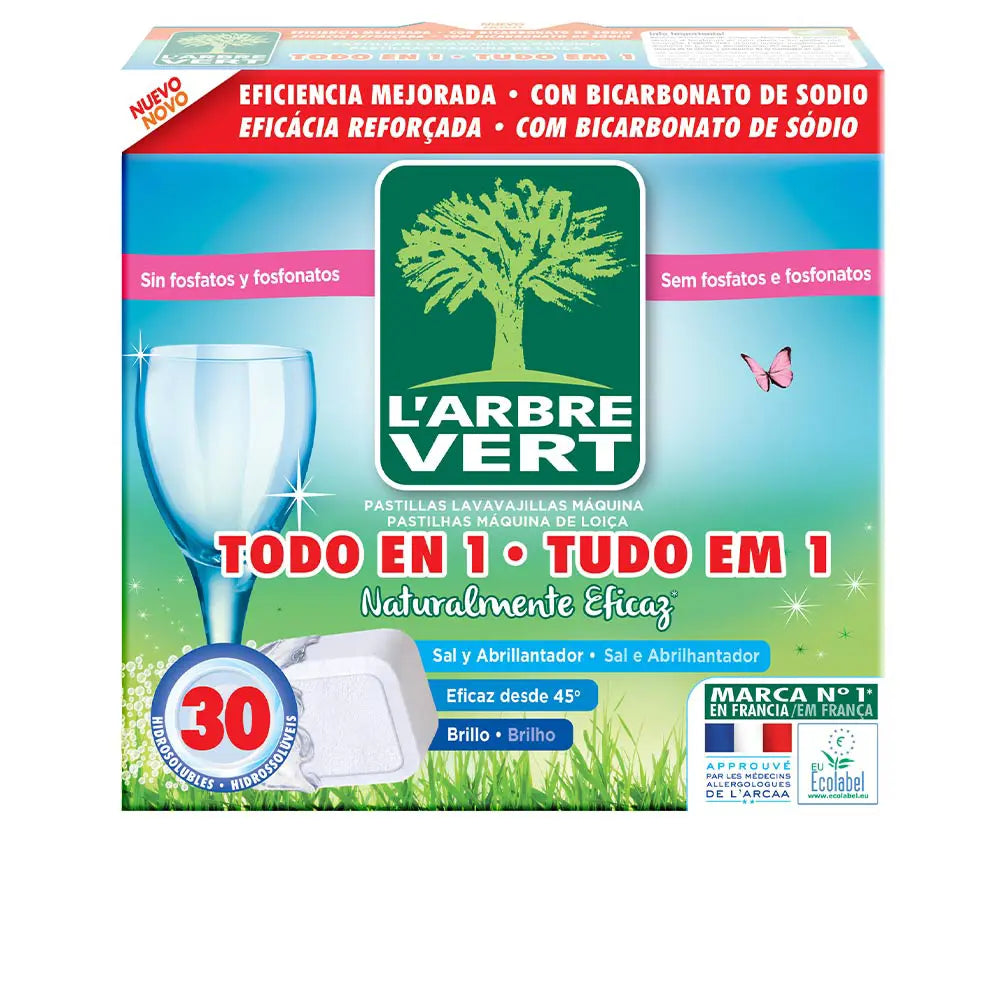 L'ARBRE VERT-L'ARBRE VERT detergente para máquina de lavar louça "tudo em 1" 30 tabletes.-DrShampoo - Perfumaria e Cosmética