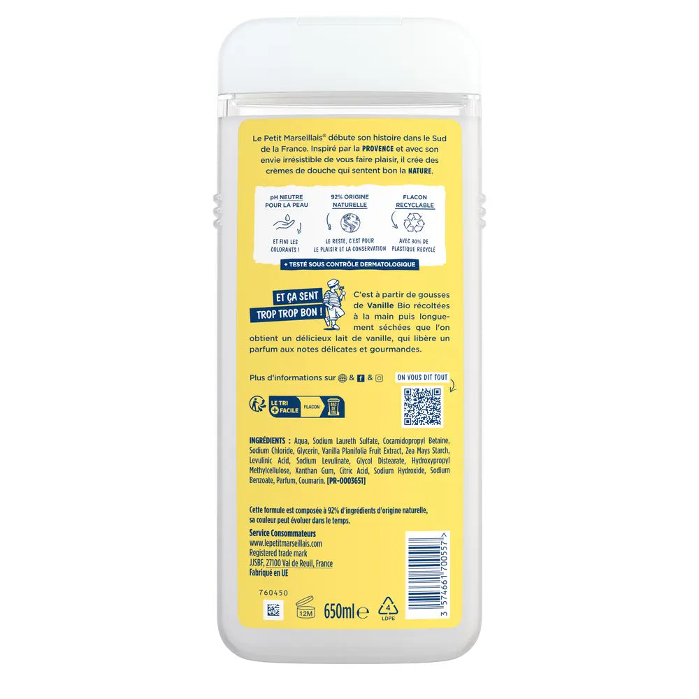 LE PETIT MARSEILLAIS-LE PETIT MARSEILLAIS gel de banho de leite de baunilha 650 ml.-DrShampoo - Perfumaria e Cosmética