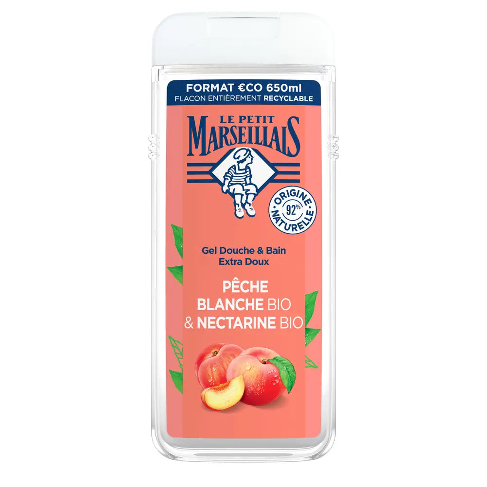 LE PETIT MARSEILLAIS-LE PETIT MARSEILLAIS gel de banho de pêssego e nectarina 650 ml.-DrShampoo - Perfumaria e Cosmética