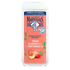 LE PETIT MARSEILLAIS-LE PETIT MARSEILLAIS gel de banho de pêssego e nectarina 650 ml.-DrShampoo - Perfumaria e Cosmética