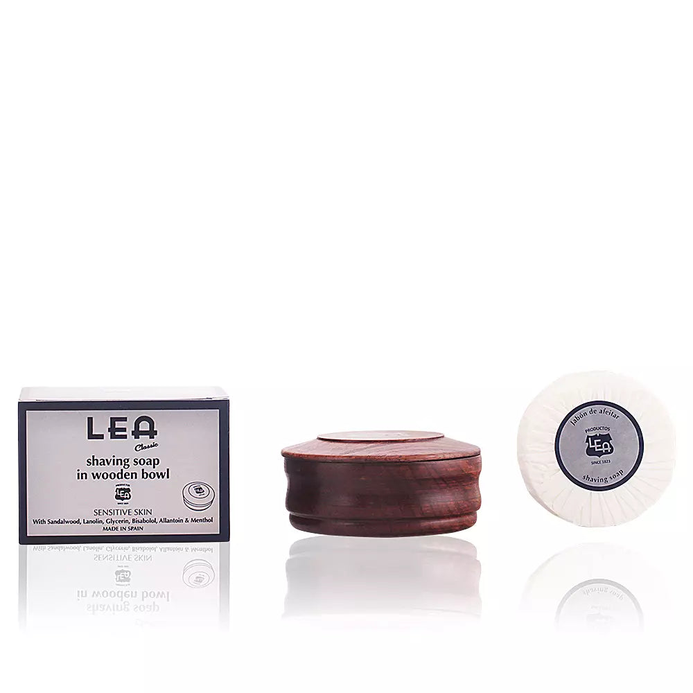 LEA-Sabonete de barbear CLASSIC em tigela de madeira 100 ml-DrShampoo - Perfumaria e Cosmética