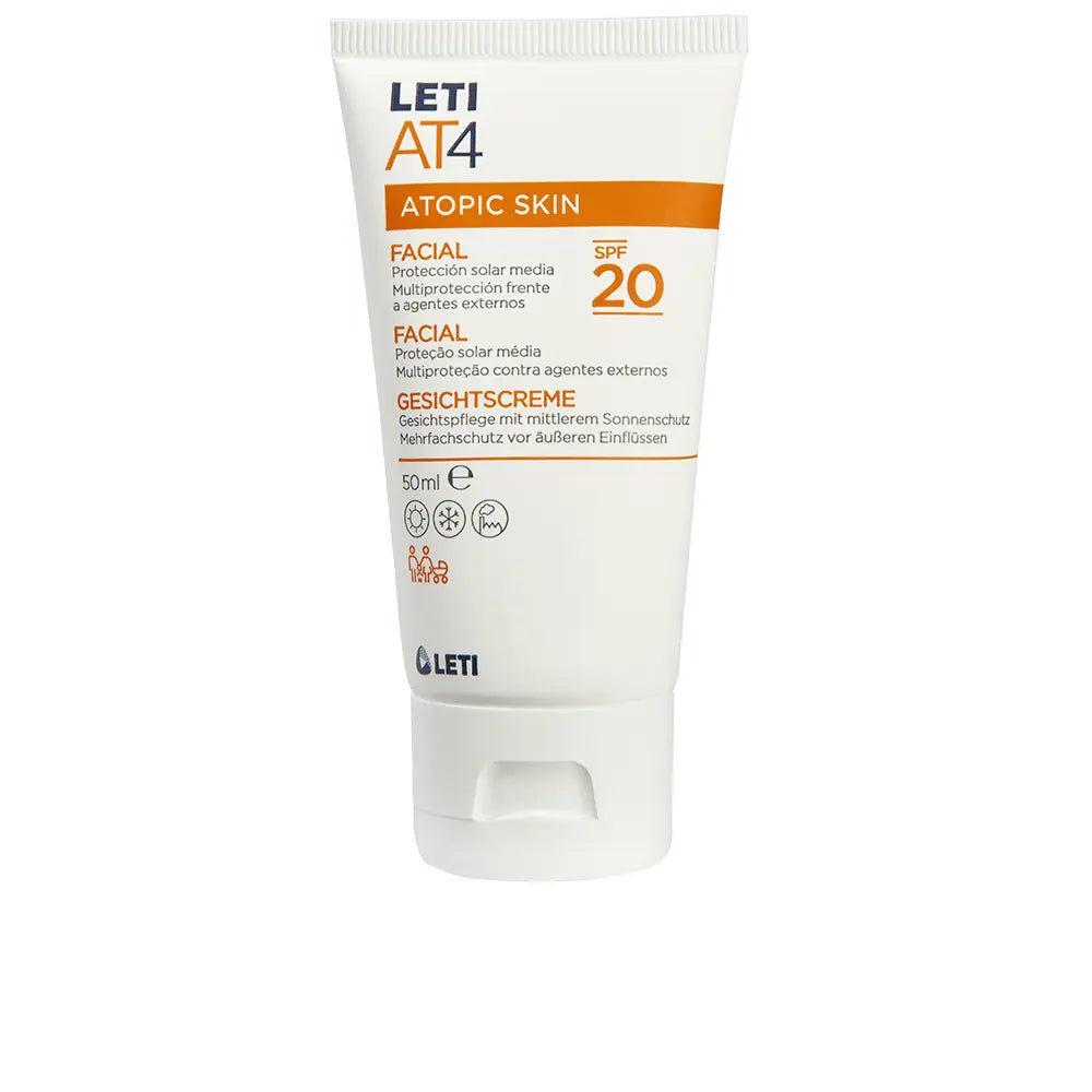 LETI PHARMA-LETIAT4 Creme facial para pele atópica FPS 20 50 ml-DrShampoo - Perfumaria e Cosmética