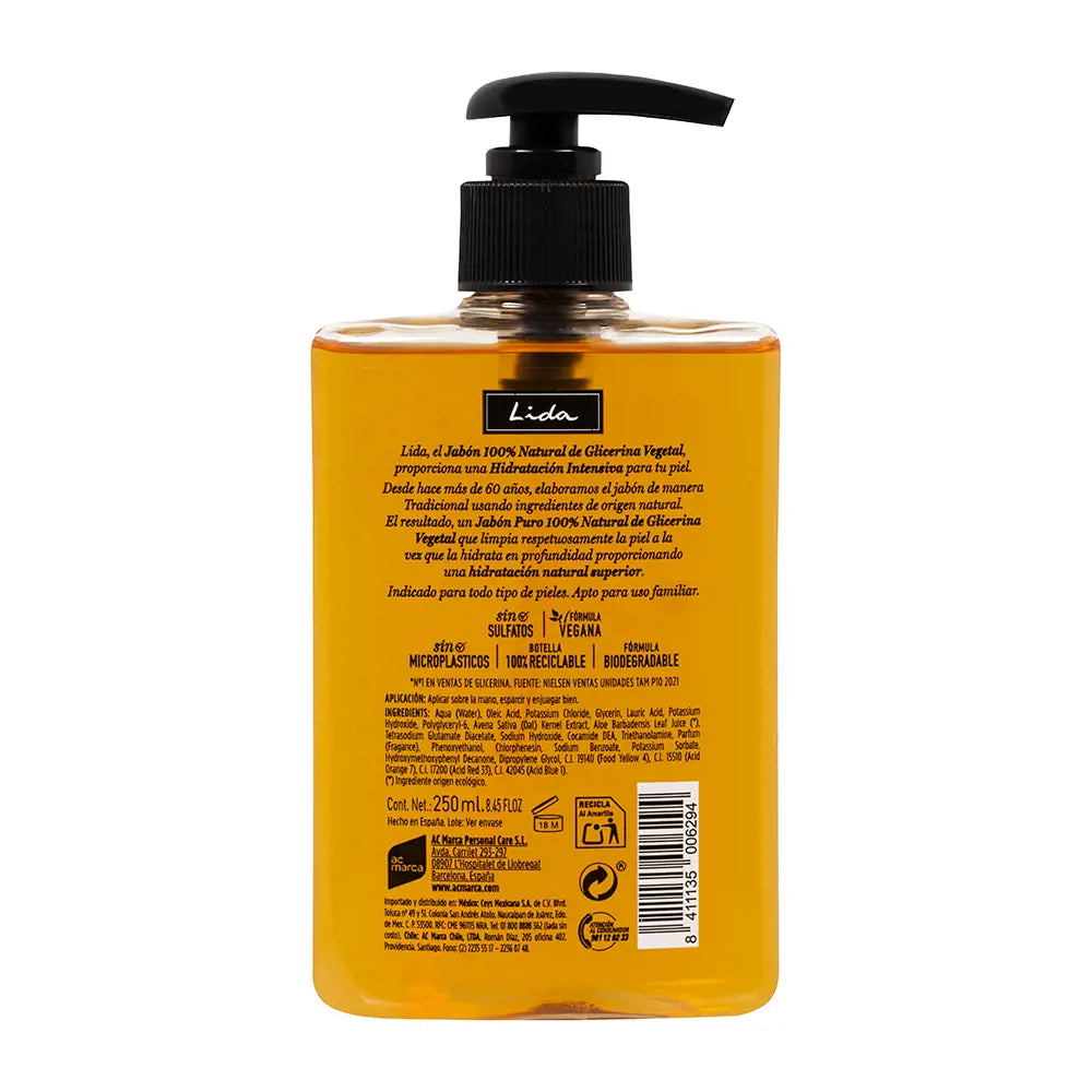 LIDA-LIDA JABÓN 100% NATURAL manos glicerina 250 ml-DrShampoo - Perfumaria e Cosmética