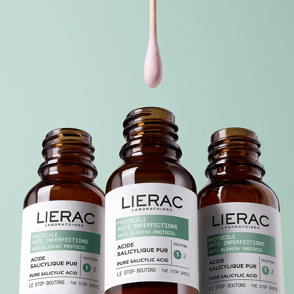 LIERAC-PROTOCOLO ANTI IMPERFEIÇÃO parar espinhas ácido salicílico puro 15 ml-DrShampoo - Perfumaria e Cosmética