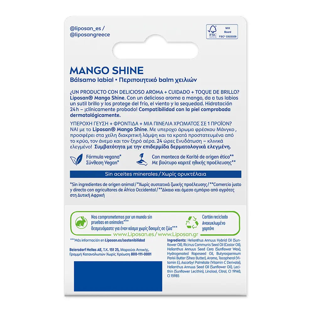 LIPOSAN-LIPOSAN MANGO SHINE bálsamo labial 4-DrShampoo - Perfumaria e Cosmética