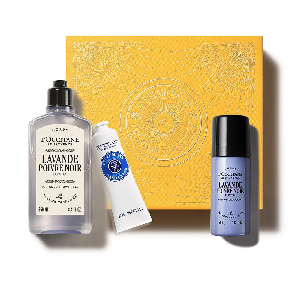 L'OCCITANE EN PROVENCE-CONJUNTO DE CUIDADOS CORPORAIS LAVANDE POIVRE NOIR 3 pcs.-DrShampoo - Perfumaria e Cosmética