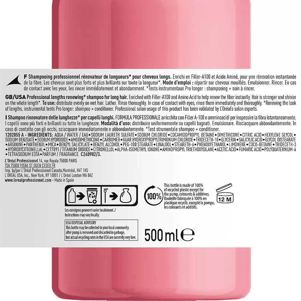 L'OREAL EXPERT PROFESSIONNEL-Shampoo PRO LONGER 500 ml-DrShampoo - Perfumaria e Cosmética