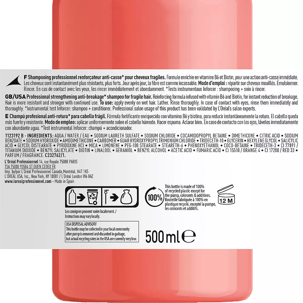 L'OREAL EXPERT PROFESSIONNEL-shampoo INFORCER 500 ml-DrShampoo - Perfumaria e Cosmética