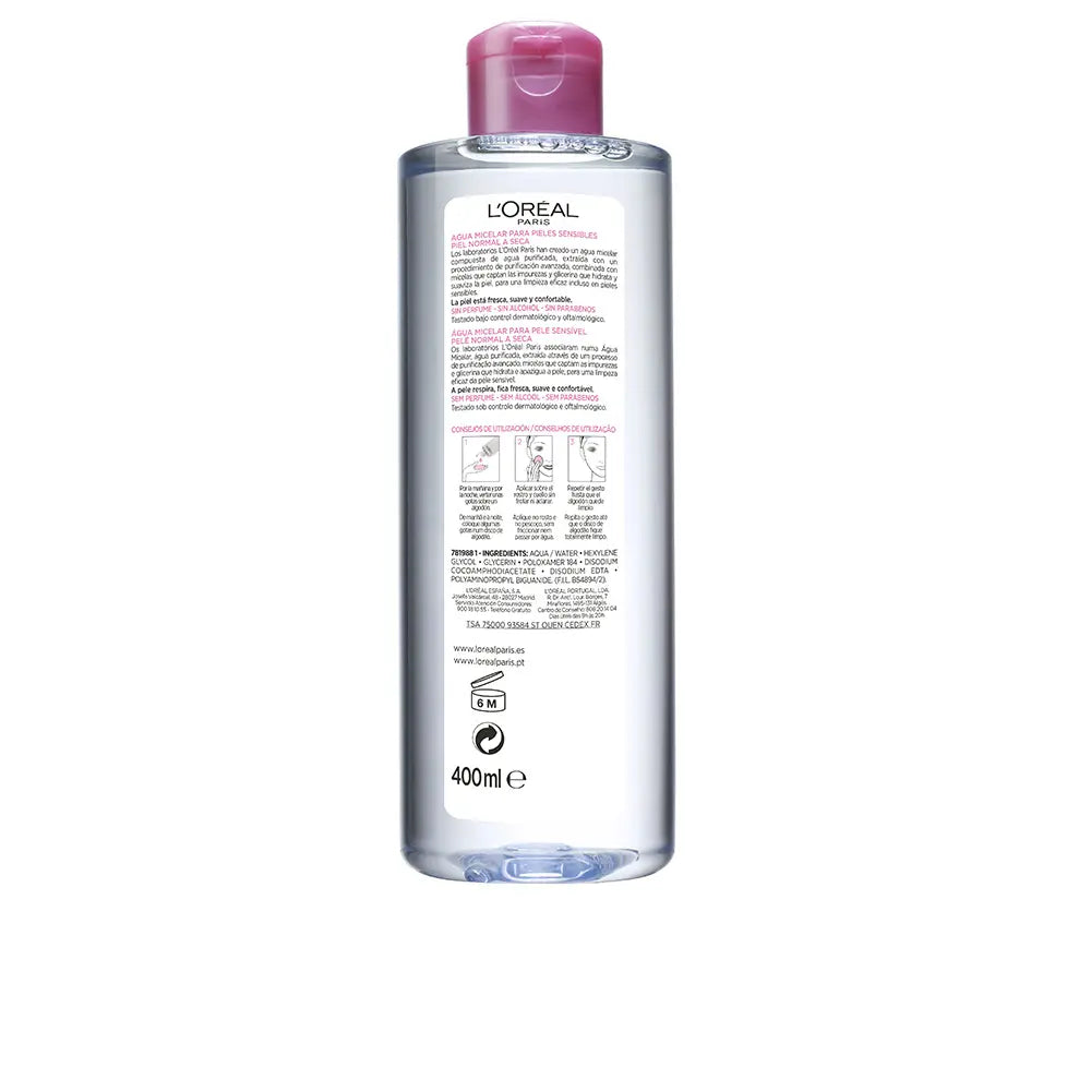 L'ORÉAL PARIS-ÁGUA MICELAR SUAVE peles sensíveis 400 ml-DrShampoo - Perfumaria e Cosmética
