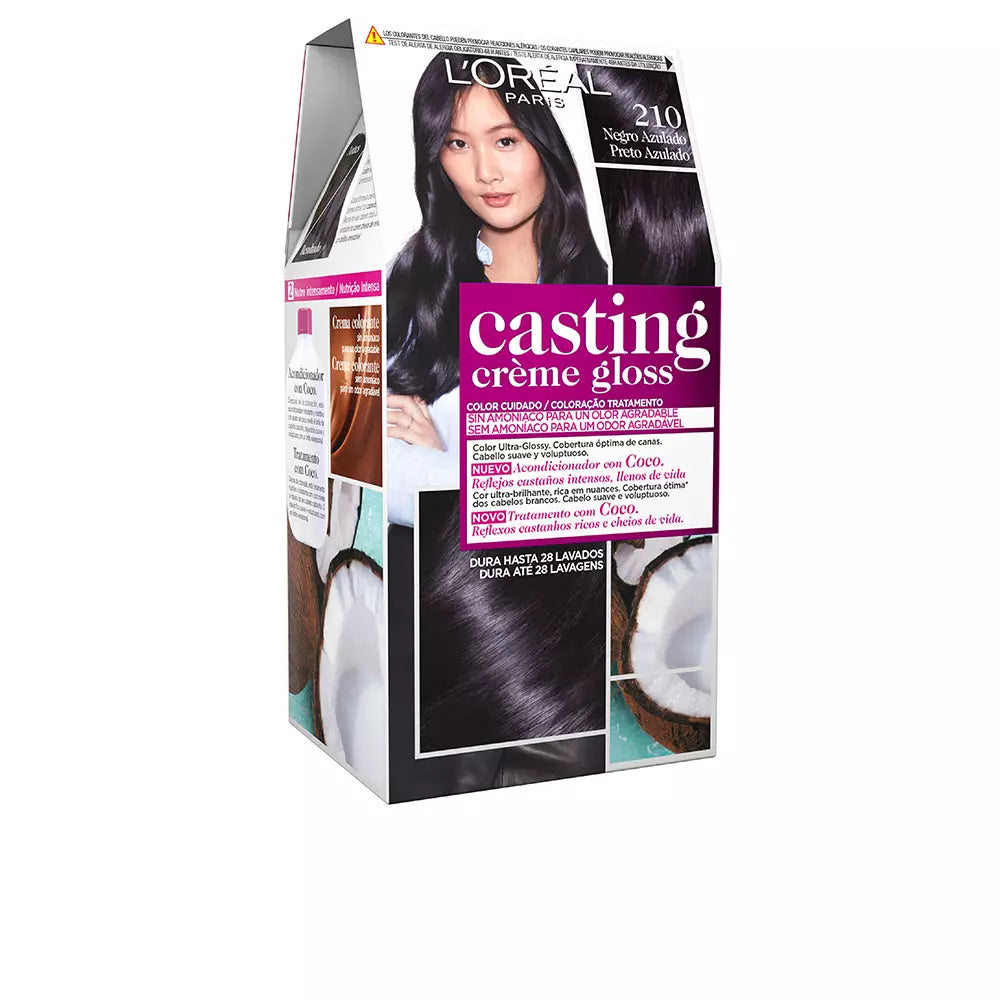 L'ORÉAL PARIS-CASTING CREME GLOSS 210 preto azulado-DrShampoo - Perfumaria e Cosmética